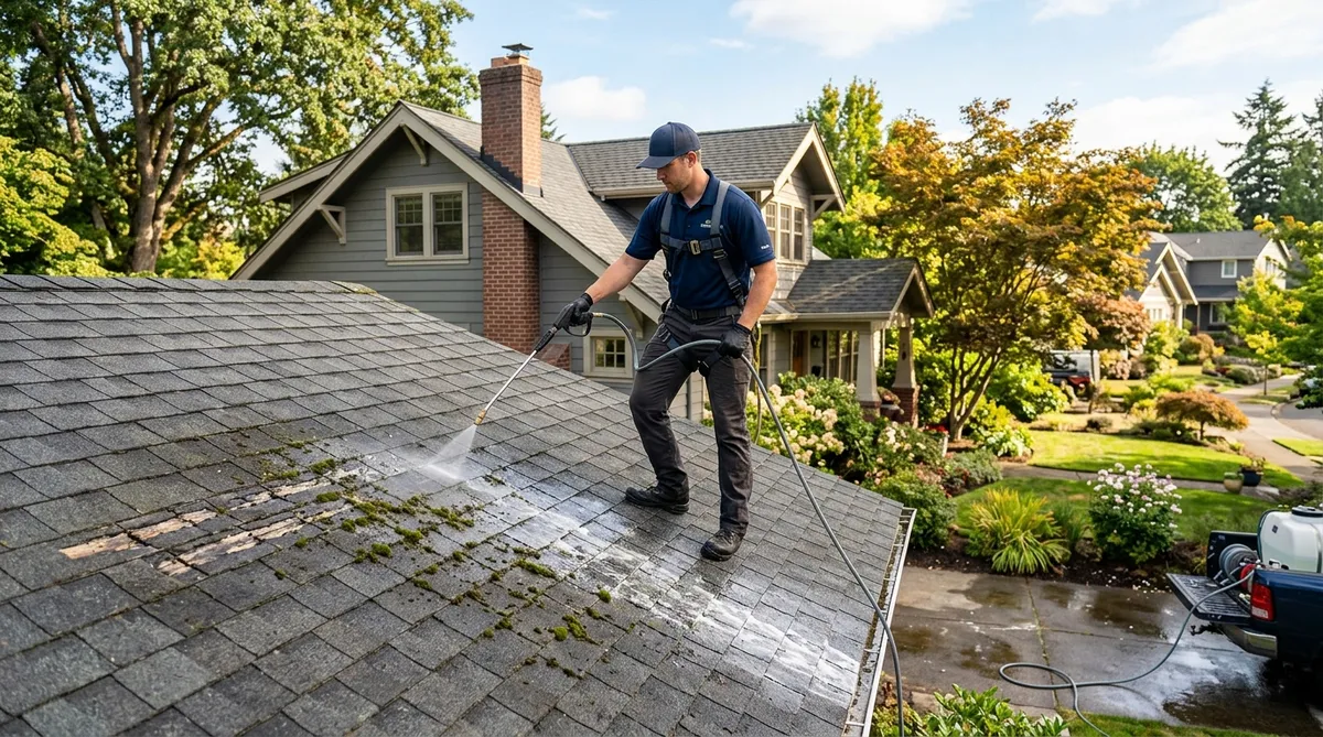 Why You Should Never Pressure Wash Your Roof: Risks, Soft Washing, and Safer Moss Removal