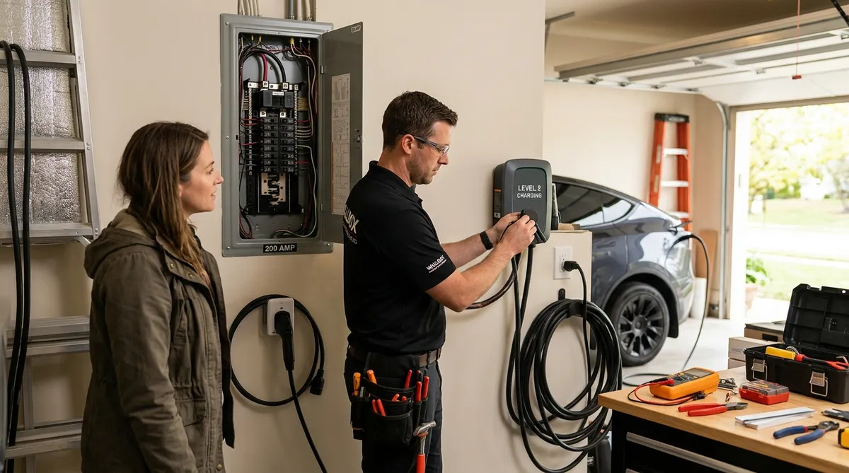 Installing a Home EV Charger: Level 1 vs. Level 2, Panel Capacity, and What an Electrician Really Charges