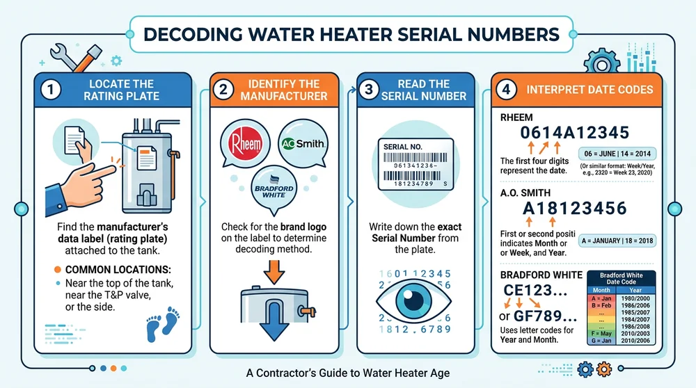 Step-by-step guide to decoding water heater serial numbers by manufacturer