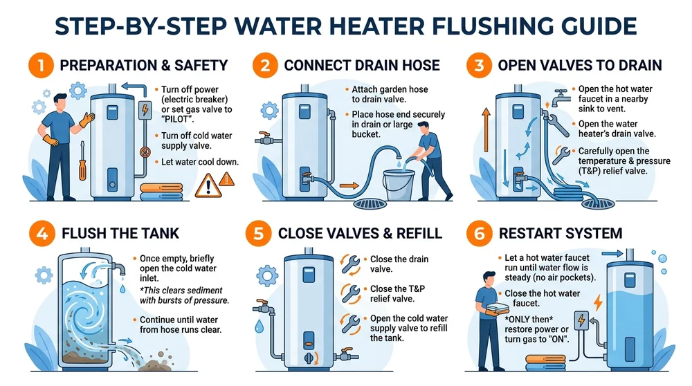 Infographic: Step-by-Step Guide to Flushing Your Water Heater