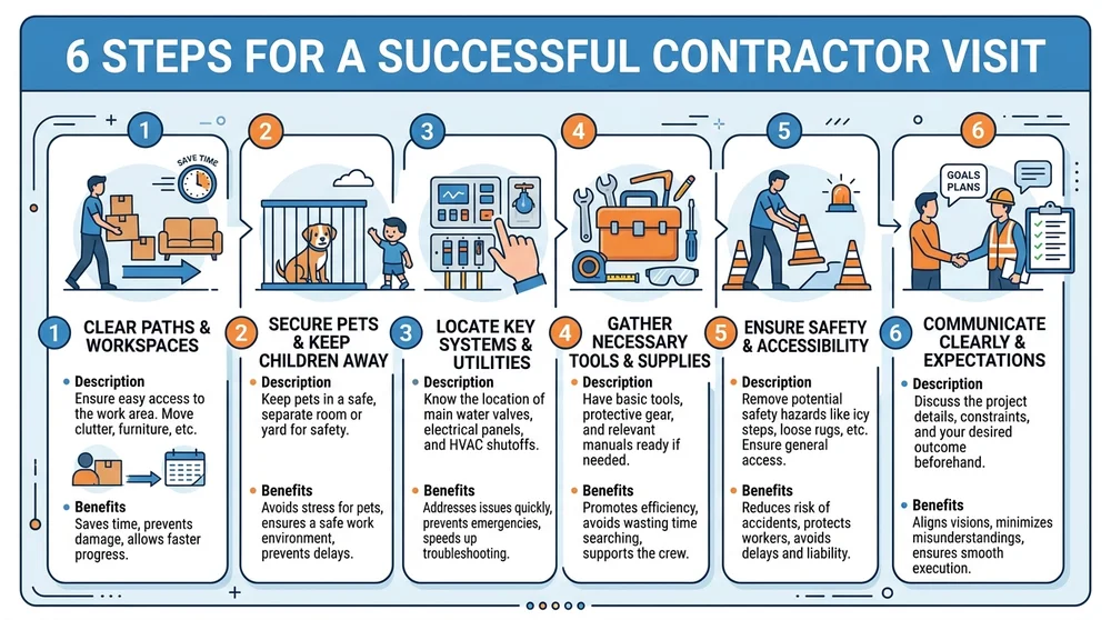 Infographic: Essential Steps to Prepare Your Home for Contractor Visits