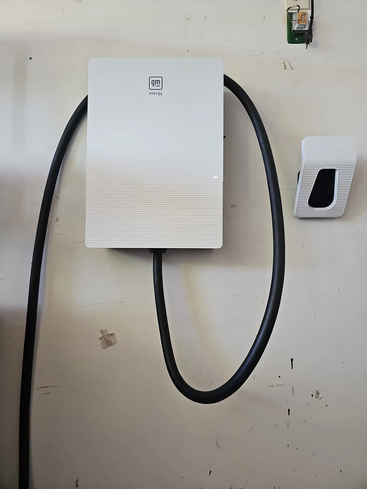 EV charger installation in a garage
